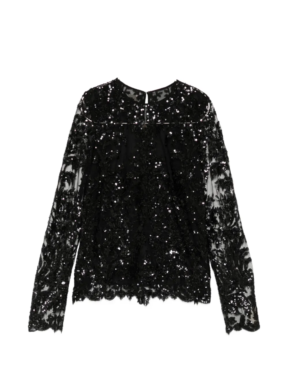Naeem Khan sequin-embellished top - Nero