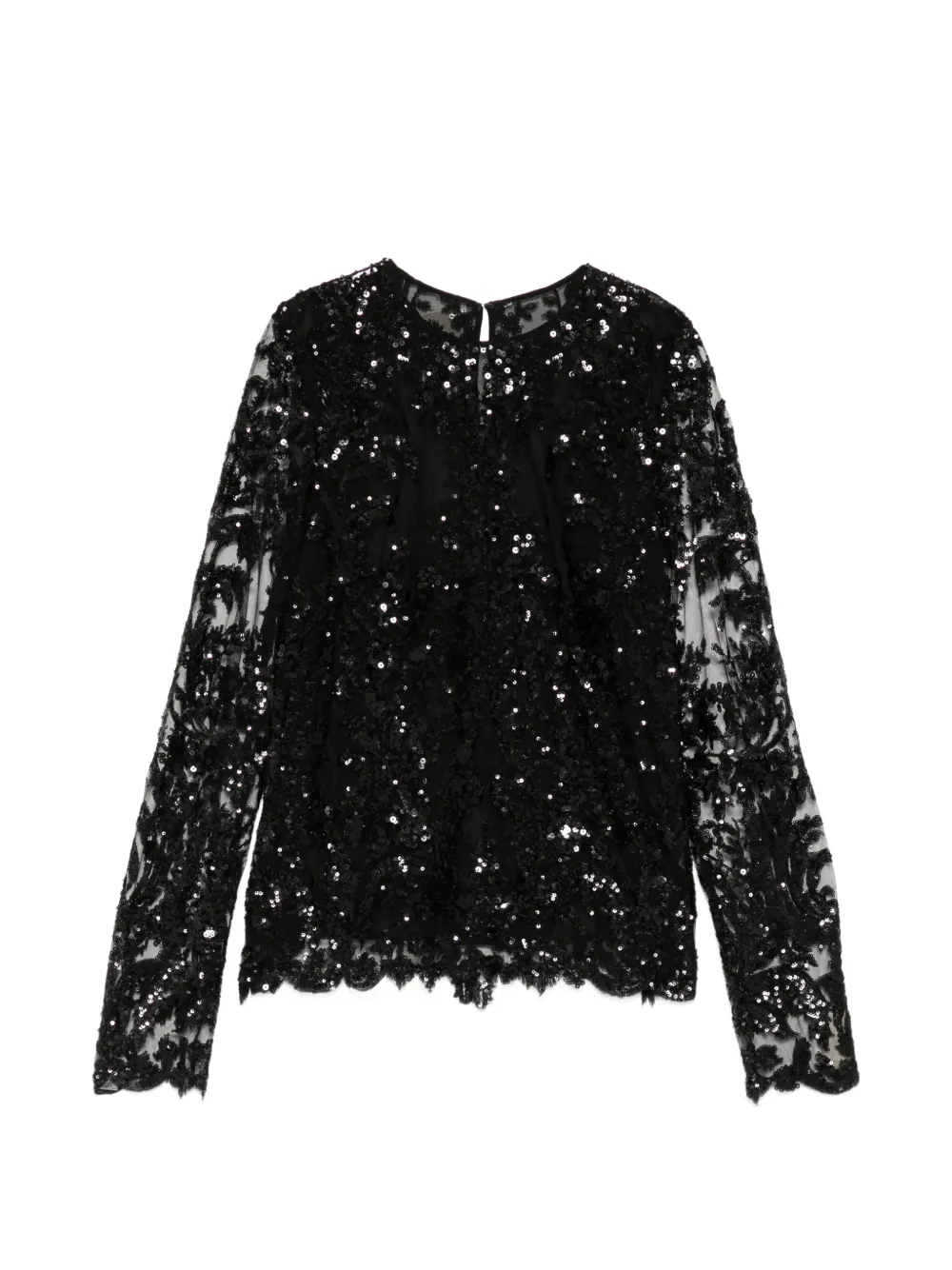 Naeem Khan sequin-embellished top - Nero