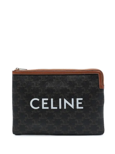 Celine Pre-Owned 2020 Small Triomphe Coated Canvas clutch bag