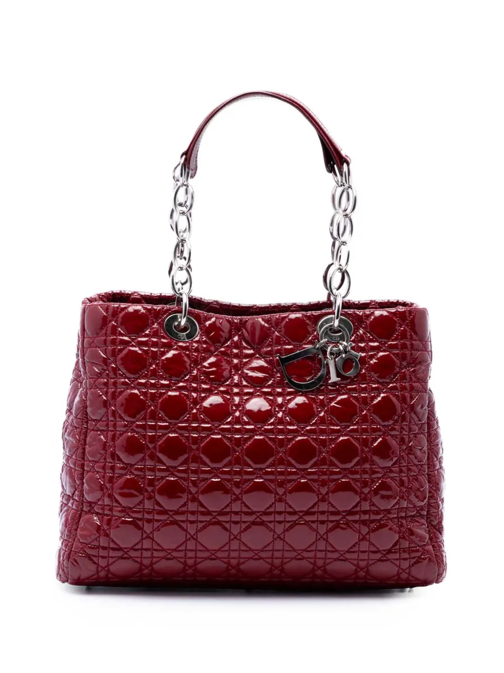 Christian Dior Pre-Owned 2011 Large Patent Cannage Lady Dior Soft Shopping tote bag - Rosso