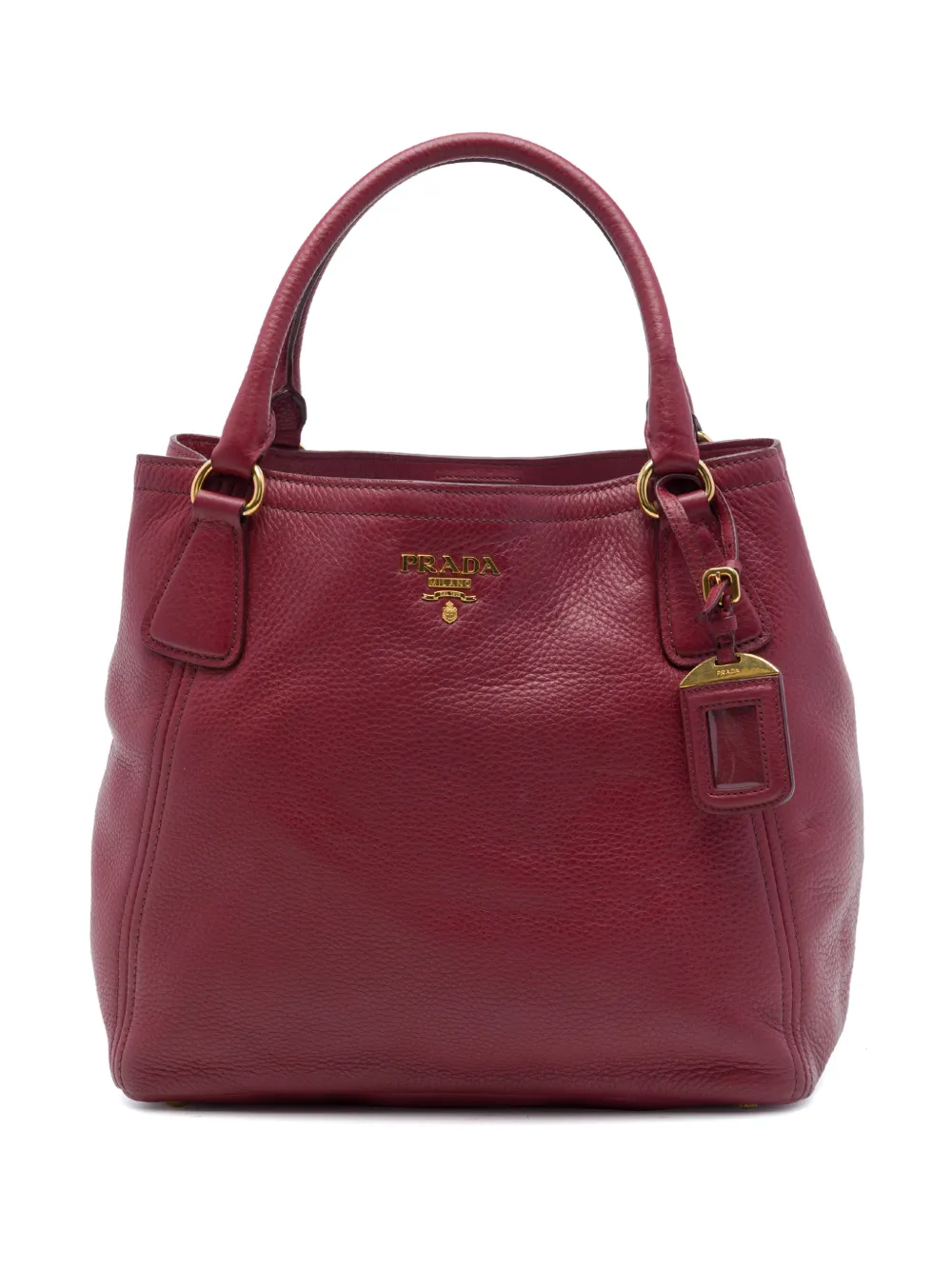 Prada Pre-Owned 2013-2026 Vitello Daino Open Convertible Tote satchel - Rosso