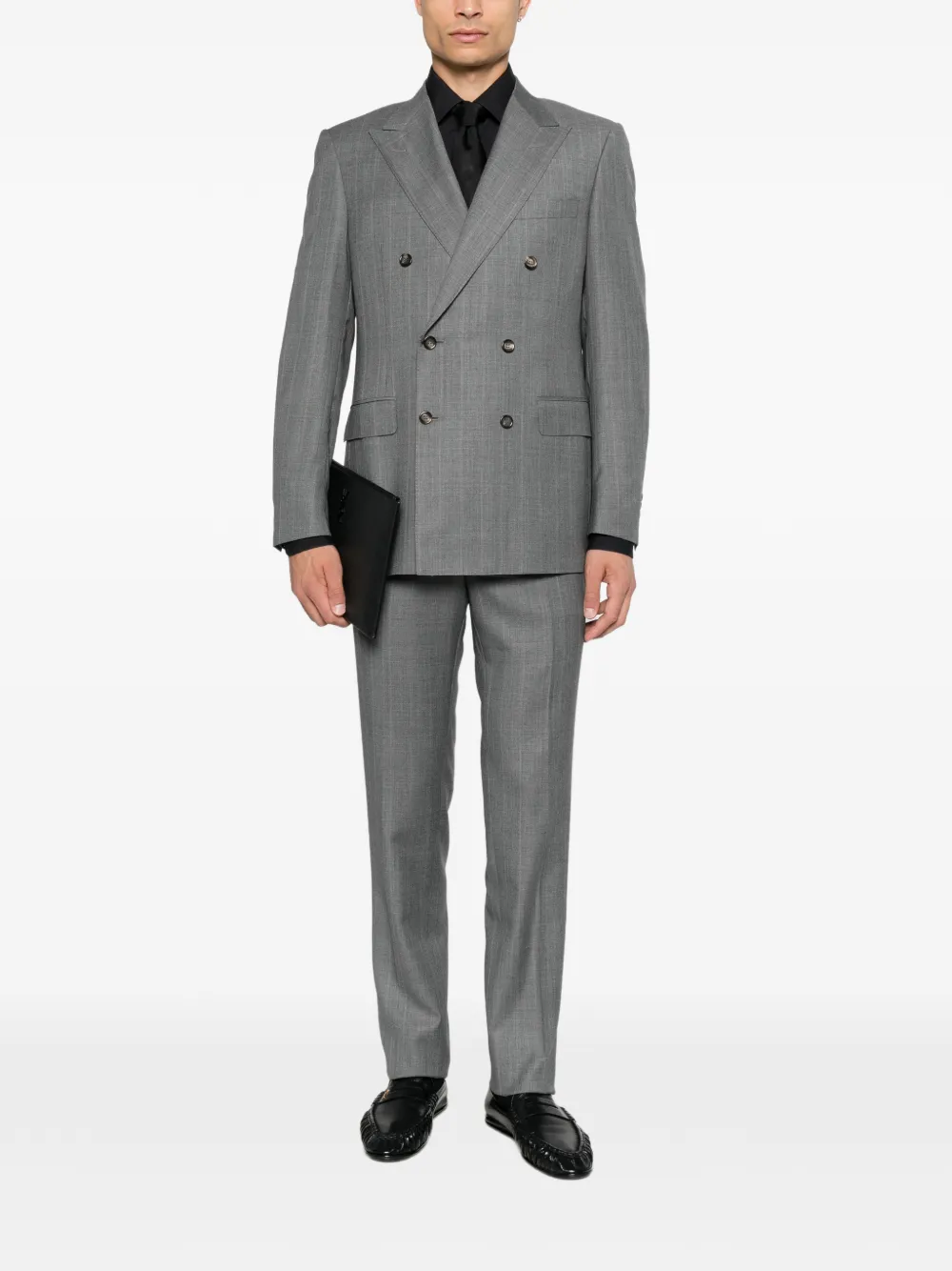 Canali double-breasted pinstripe suit Grijs