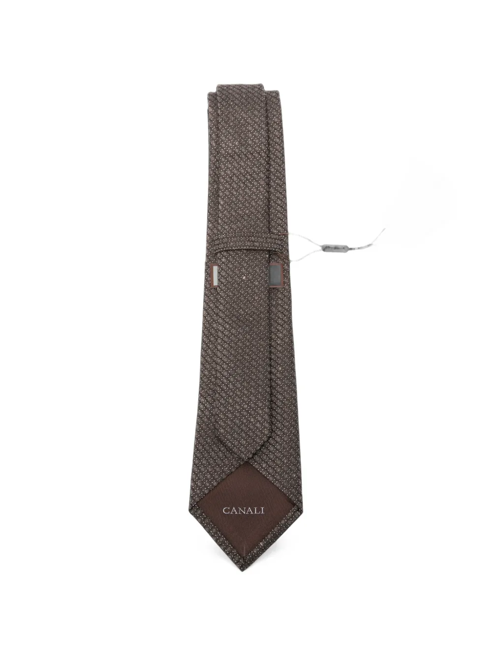 Canali Stropdas met micro-patroon Bruin