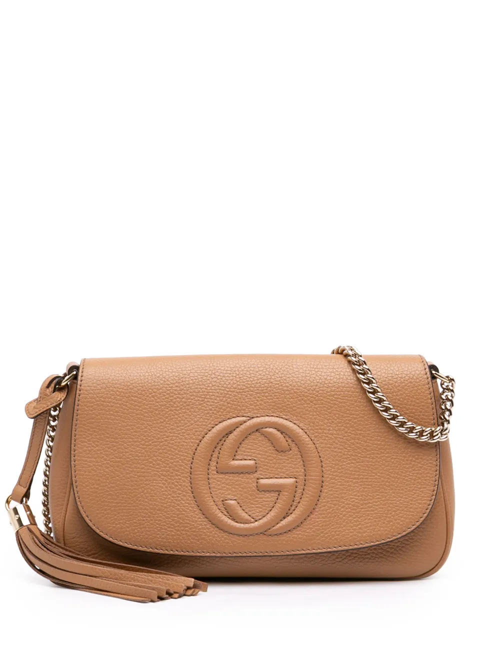 Gucci Pre-Owned 2016-2026 Medium Calfskin Soho Chain Flap crossbody bag - Marrone