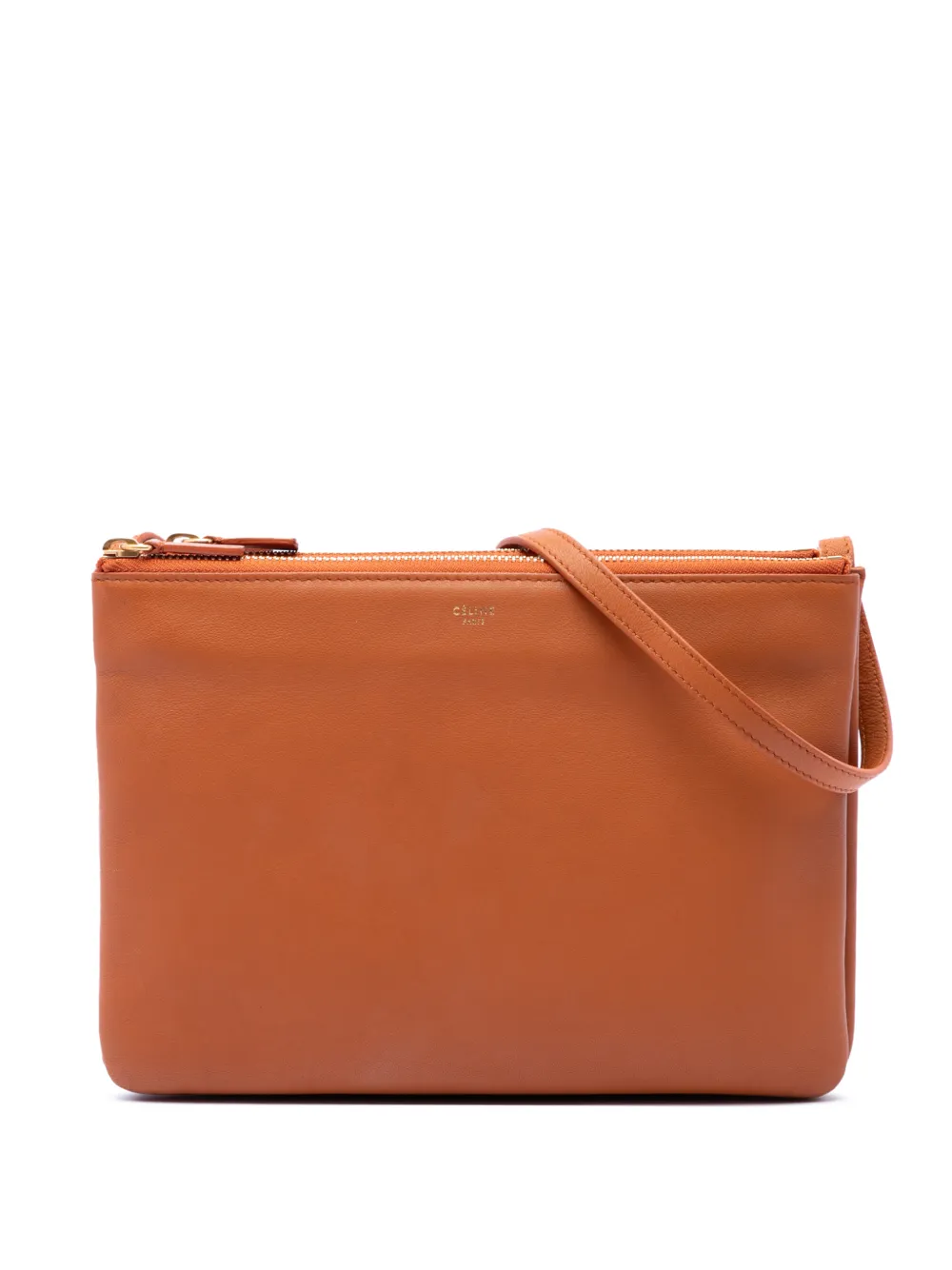 Celine Pre-Owned 2015 Large Lambskin Trio crossbody bag - Braun