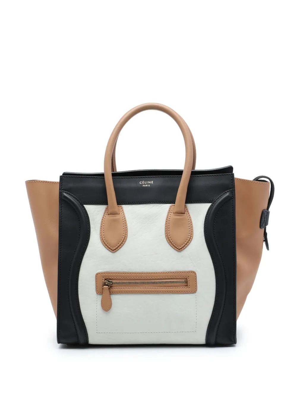 Celine Pre-Owned Borsa tote Mini Tricolour Luggage in pelle di vitello 2011 - Bianco