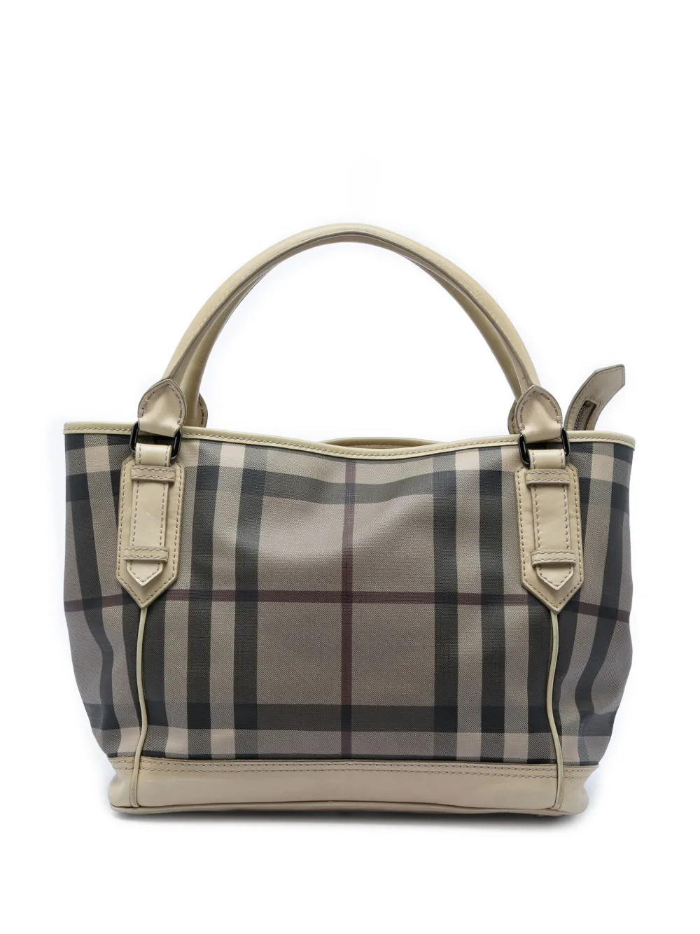 Burberry Pre-Owned Borsa a mano in tela cerata con motivo Smoke Check 2000-2017 - Grigio