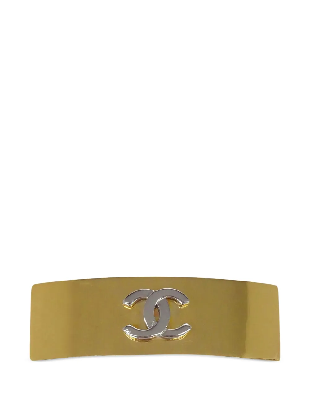 CHANEL Pre-Owned Fermaglio con placca logo 1998 - Oro