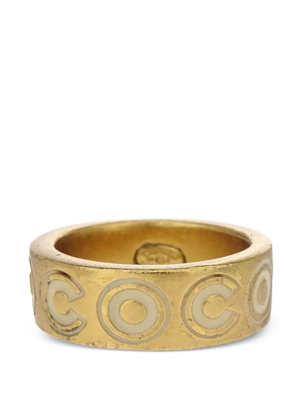 CHANEL Pre-Owned Anello con logo inciso 2001 - Oro