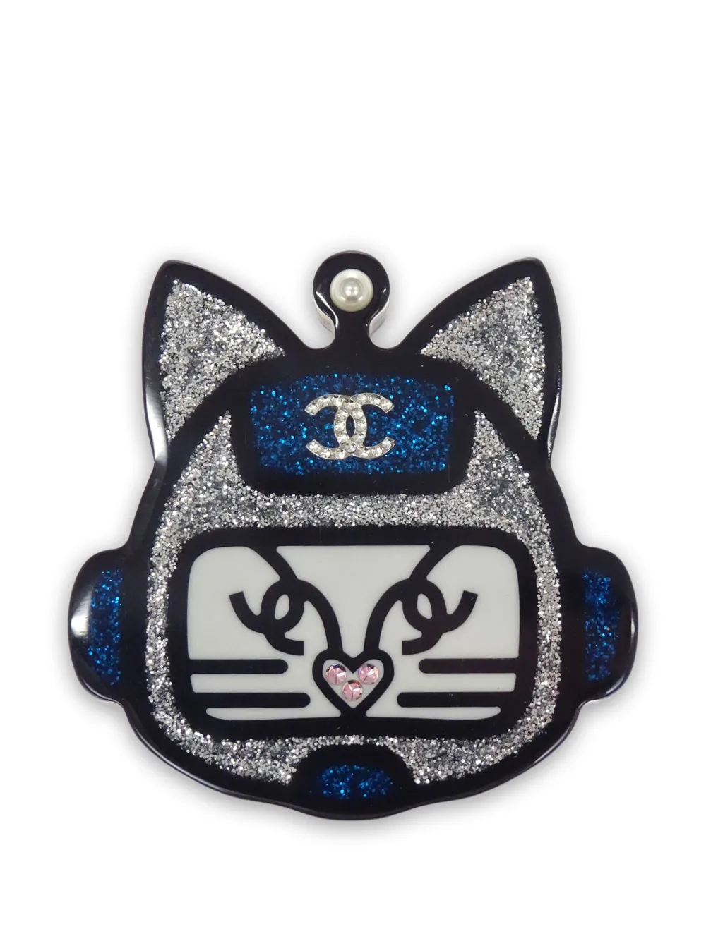 CHANEL Pre-Owned Spilla a forma di gatto 2017 - Nero
