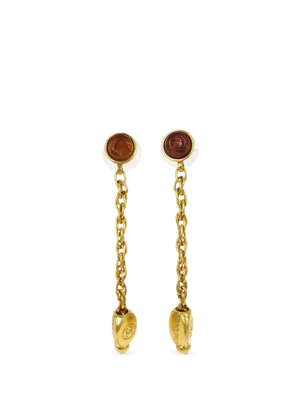 CHANEL Pre-Owned 1999 drop-design earrings - Oro
