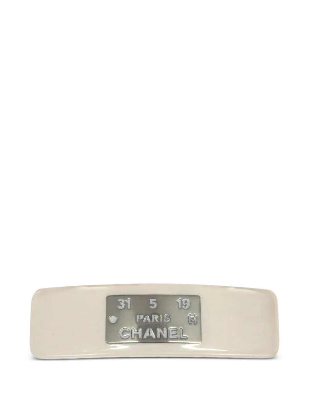 CHANEL Pre-Owned 1999 logo-plaque hair clip - Bianco