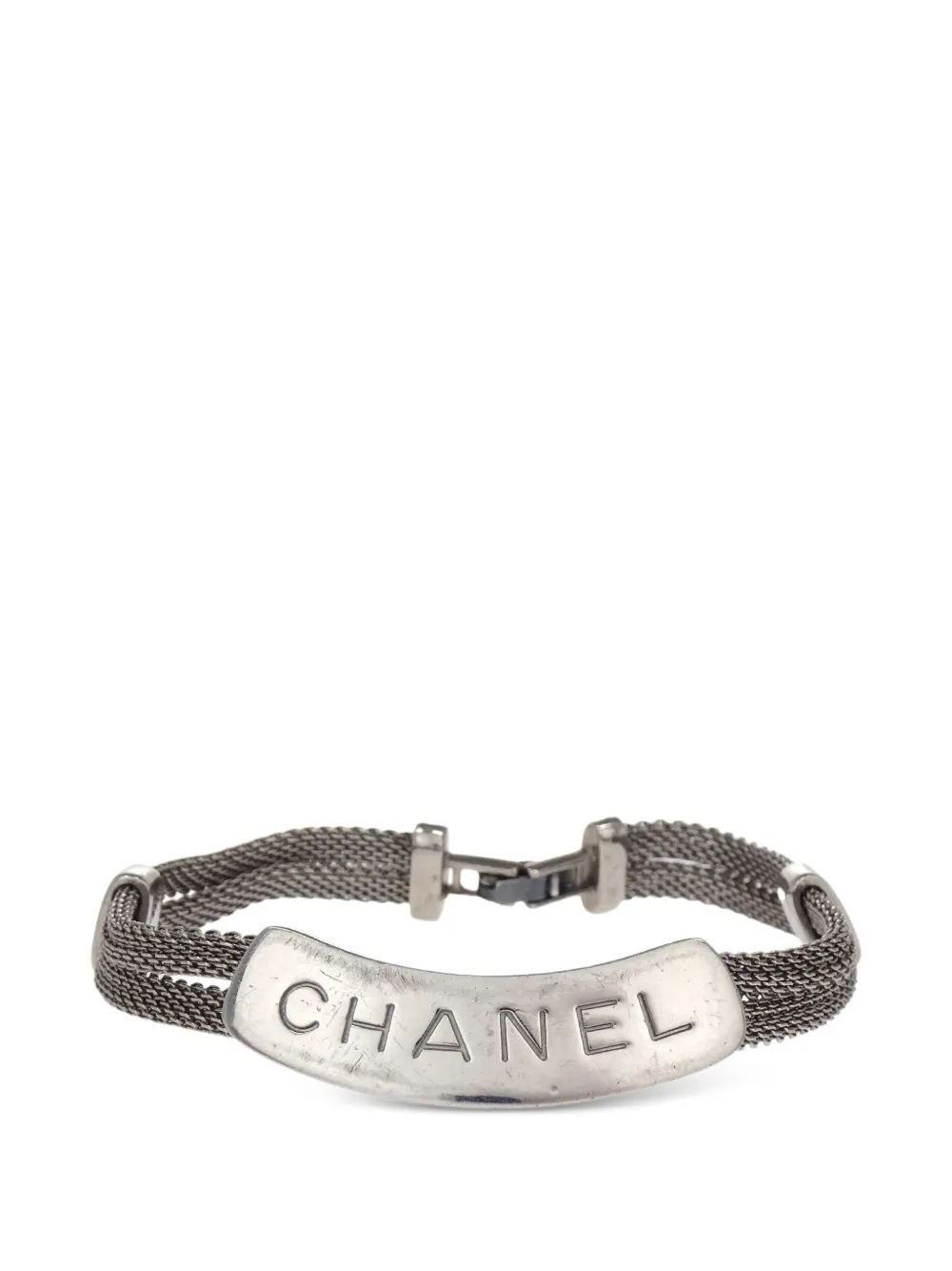 CHANEL Pre-Owned Bracciale con logo 1998 - Argento