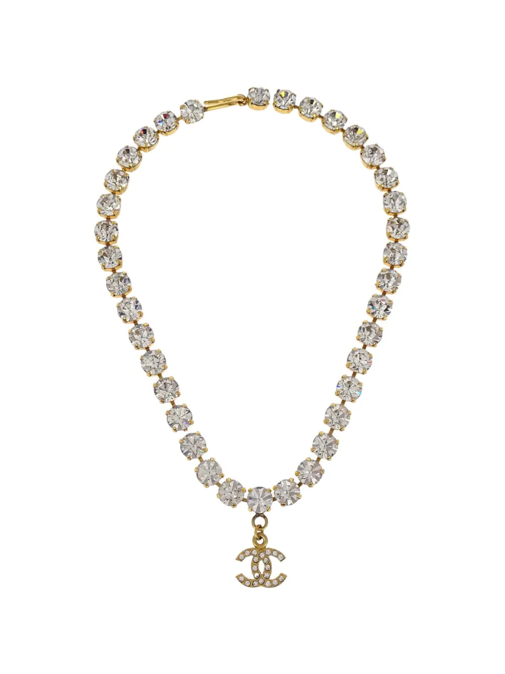 CHANEL Pre-Owned 1990-2000s crystal-embellishment necklace - Oro