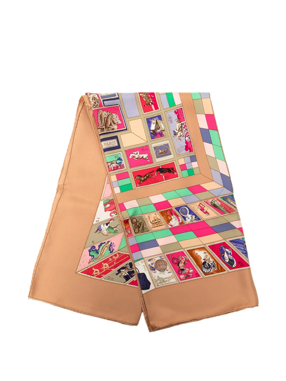 Hermès Pre-Owned Foulard Correspondance 90 in seta 1990 - Marrone