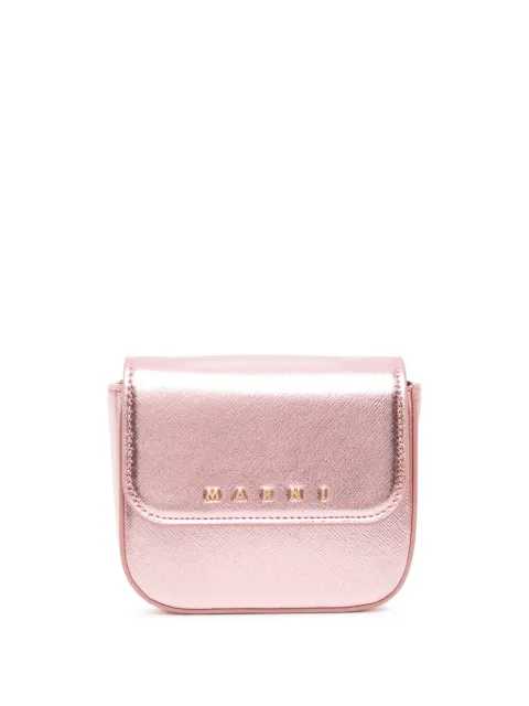 Marni Kids metallic-effect logo-lettering shoulder bag