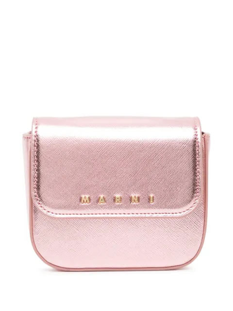 Marni Kids bolso de hombro con letras del logo de efecto metalizado