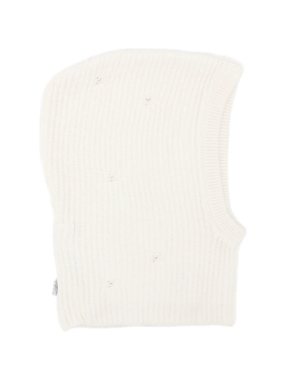 MM6 Maison Margiela Kids Gerafelde ribgebreide bivakmuts Beige