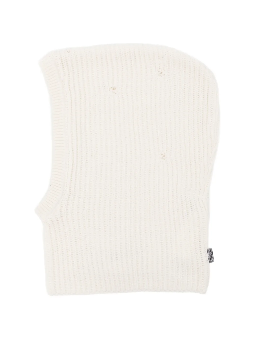 MM6 Maison Margiela Kids Passamontagna a coste con effetto vissuto - Toni neutri