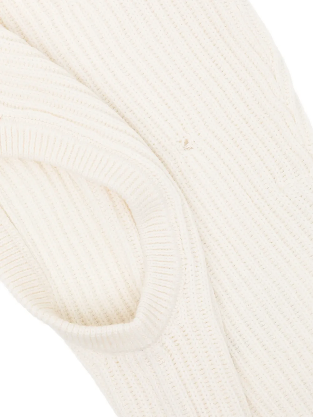 MM6 Maison Margiela Kids Gerafelde ribgebreide bivakmuts Beige