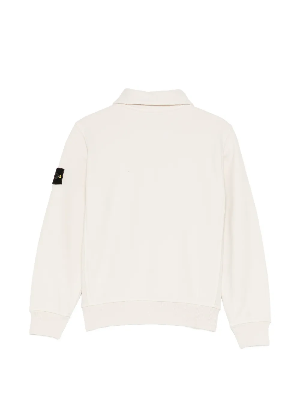 Stone Island Junior long-sleeve logo-patch polo shirt Beige