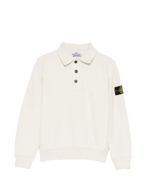 Stone Island Junior playera tipo polo manga larga con parche del logo
