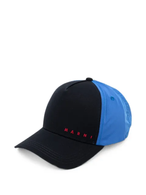 Marni Kids logo-embroidered colour-block baseball cap