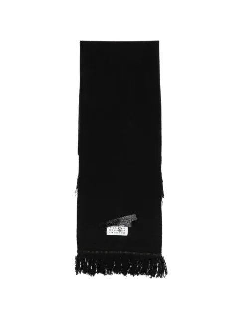 MM6 Maison Margiela Kids logo-patch fringed scarf
