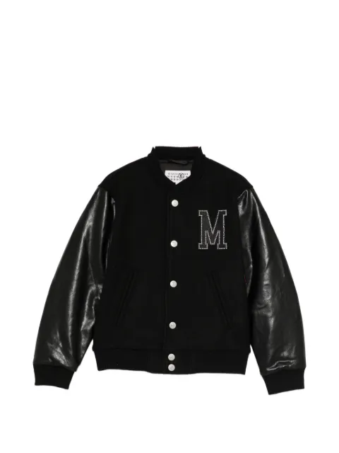 MM6 Maison Margiela Kids logo patched bomber jacket