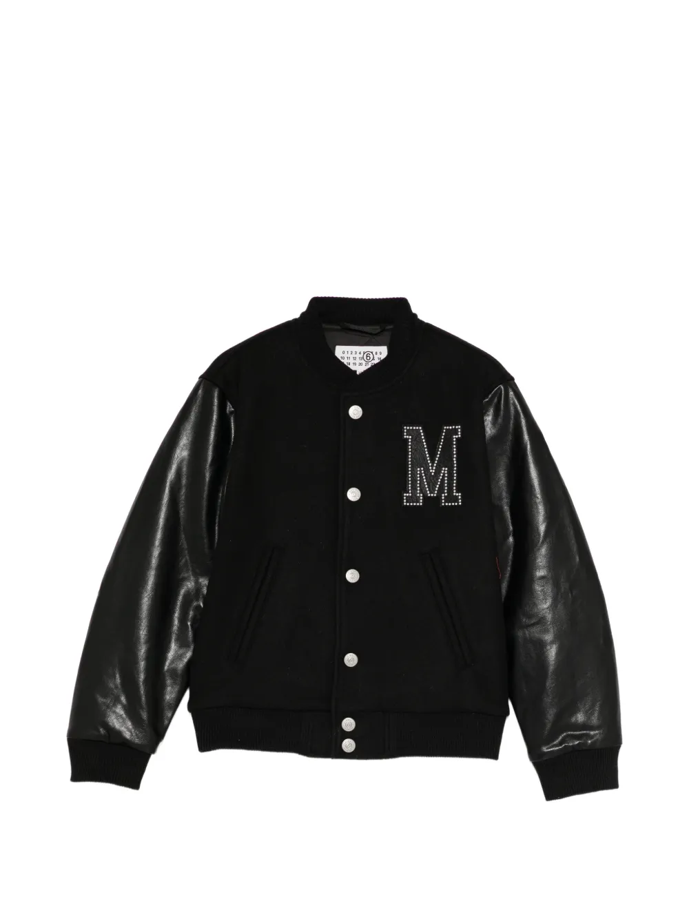 MM6 Maison Margiela Kids logo patched bomber jacket - Black