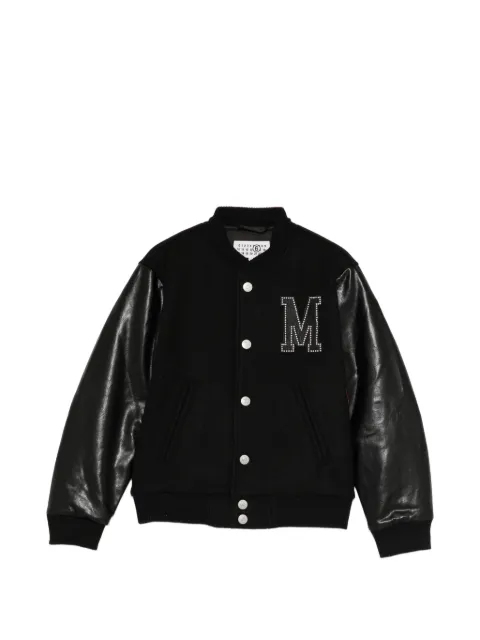 MM6 Maison Margiela Kids logo patched bomber jacket