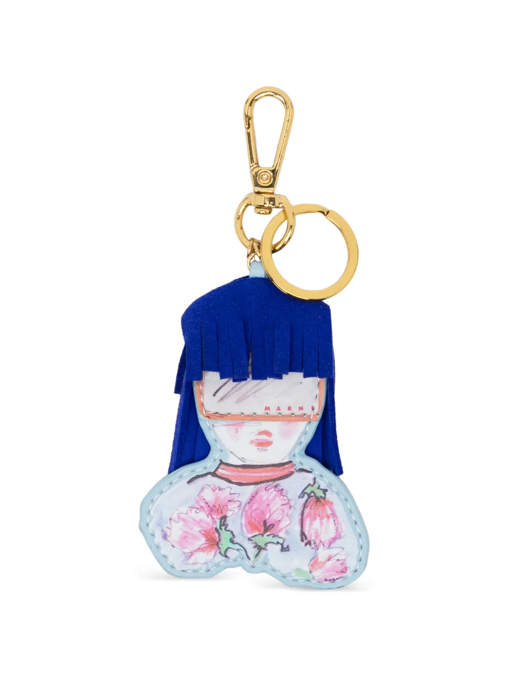 Marni Kids Schlüsselanhänger mit Blumenprint - Blau
