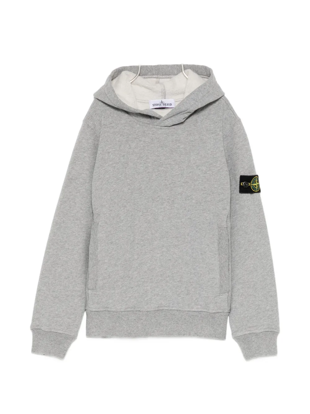 Stone Island Junior logo-patch hoodie - Grigio
