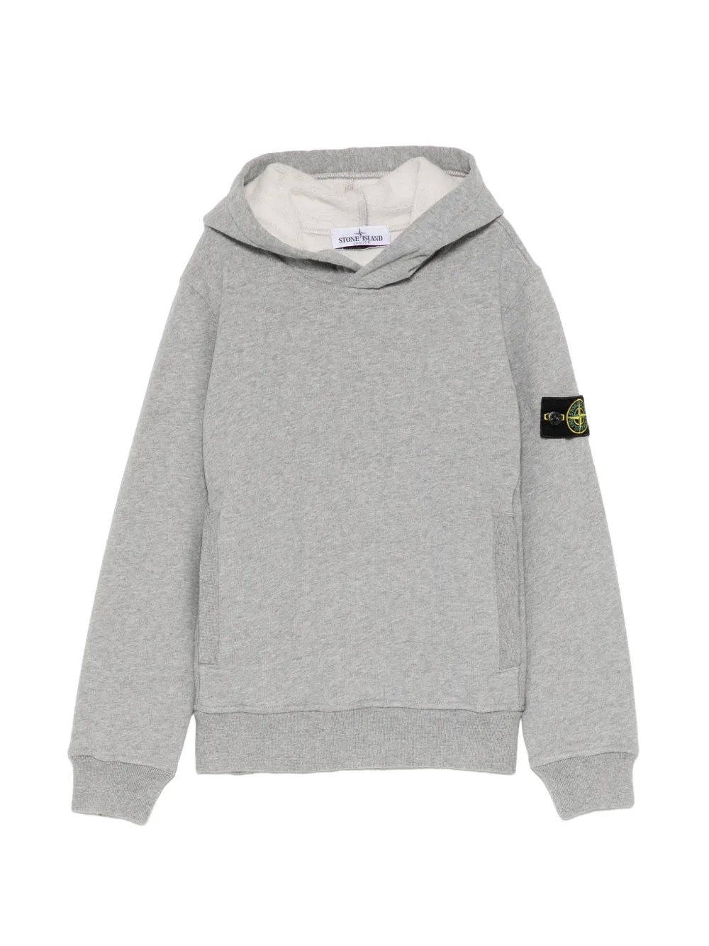 Stone Island Junior logo-patch hoodie - Grigio
