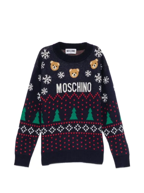 Moschino Kids Teddy Bear snowflake-intarsia sweater