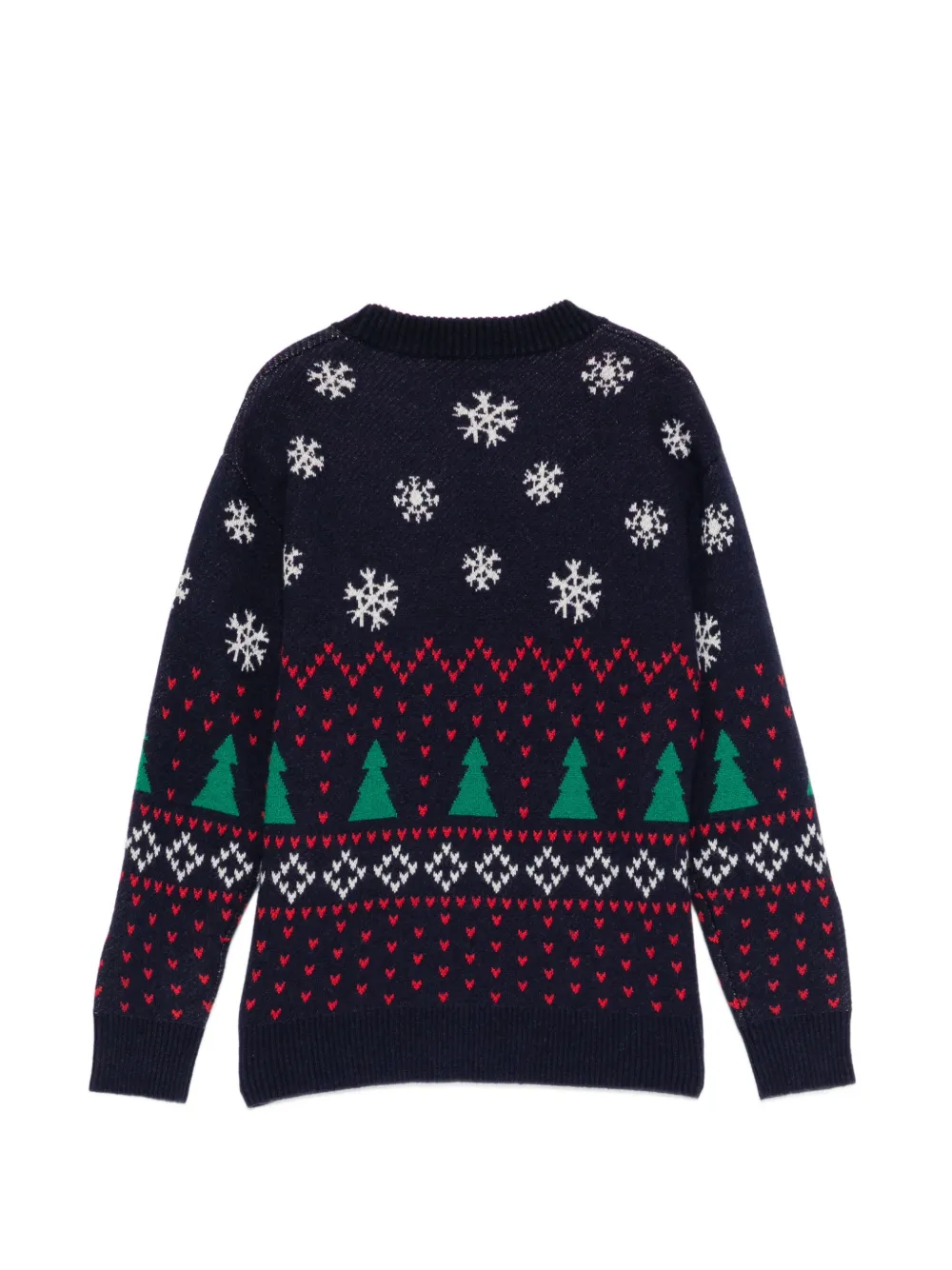Moschino Kids Teddy Bear snowflake-intarsia sweater Blauw