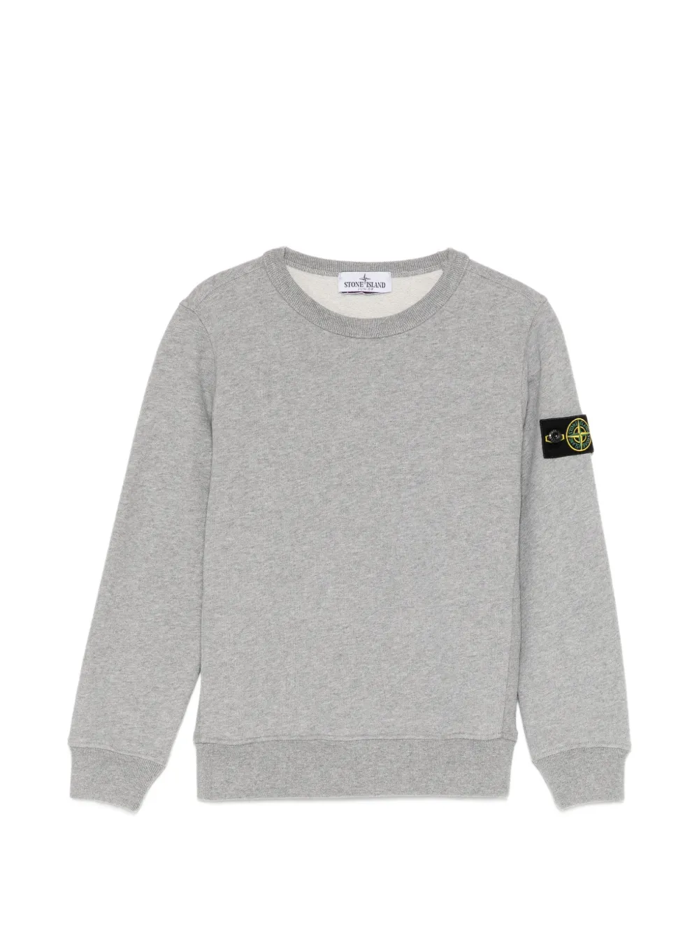 Stone Island Junior logo-patch fleece sweatshirt - Grigio