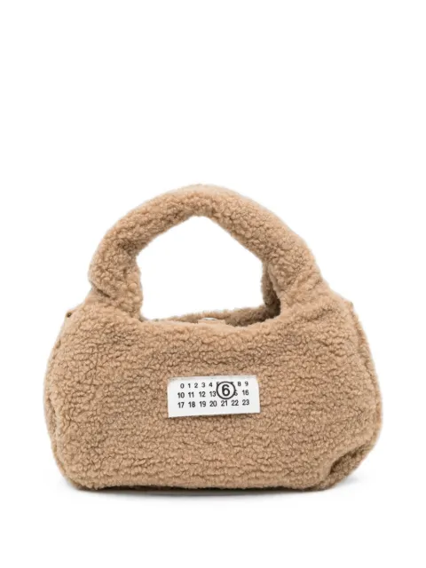 MM6 Maison Margiela Kids logo-patch borg tote bag