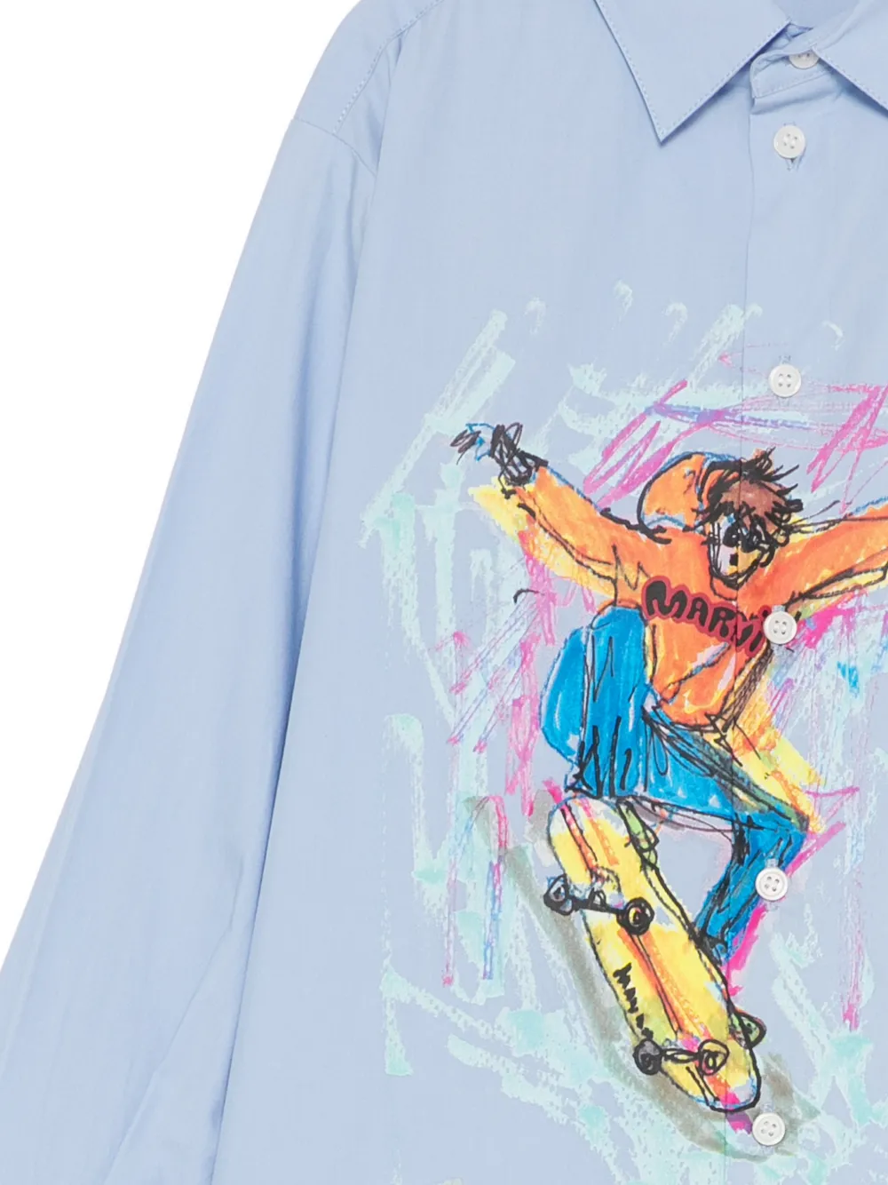 Marni Kids Shirt met grafische print Blauw