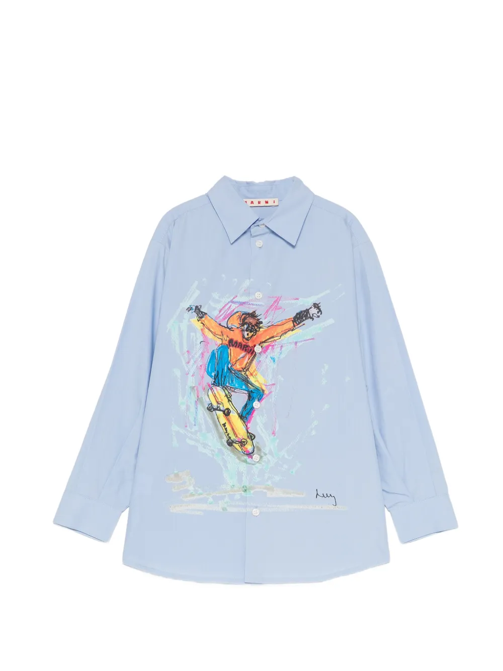 Marni Kids Camicia con stampa grafica - Blu