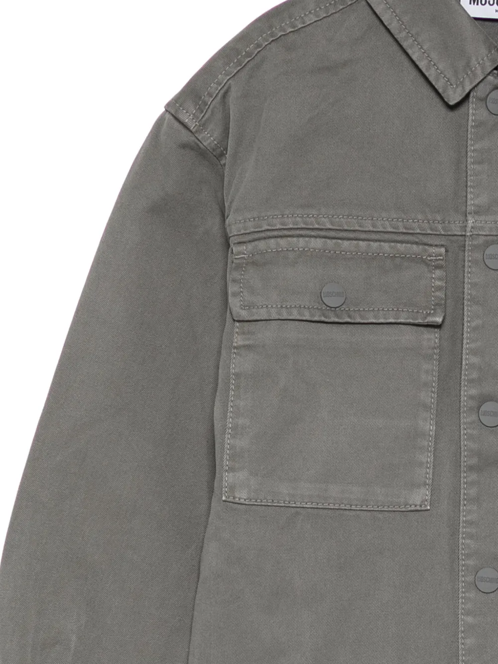 Moschino Kids Button-up shirt met borstzak Grijs