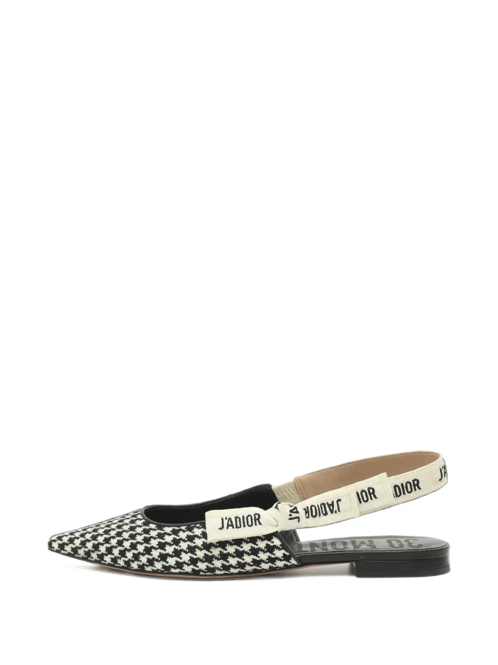 Christian Dior Pre-Owned J'Adior houndstooth slingback flat pumps - Schwarz