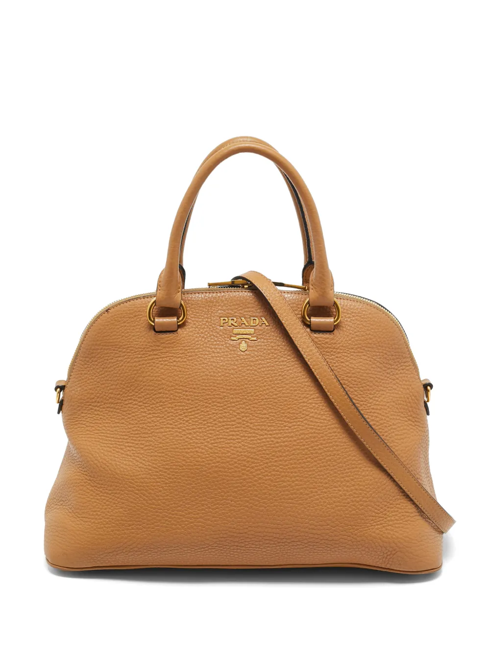 Prada Pre-Owned Vitello leather dome satchel bag - Toni neutri