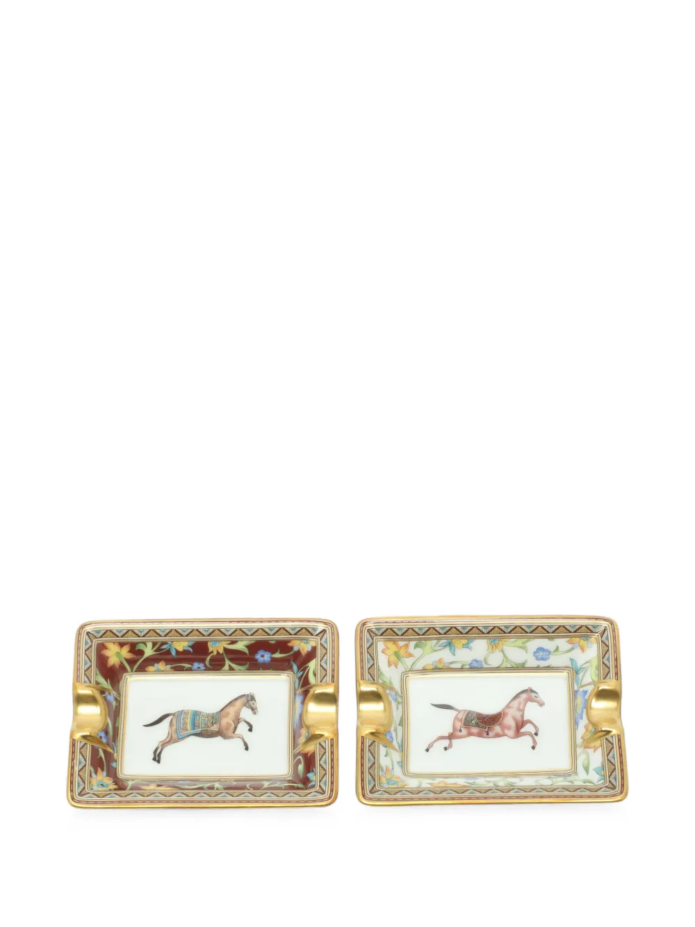Hermès Pre-Owned mini Cheval d'Orient ashtrays (set of two) - Weiß