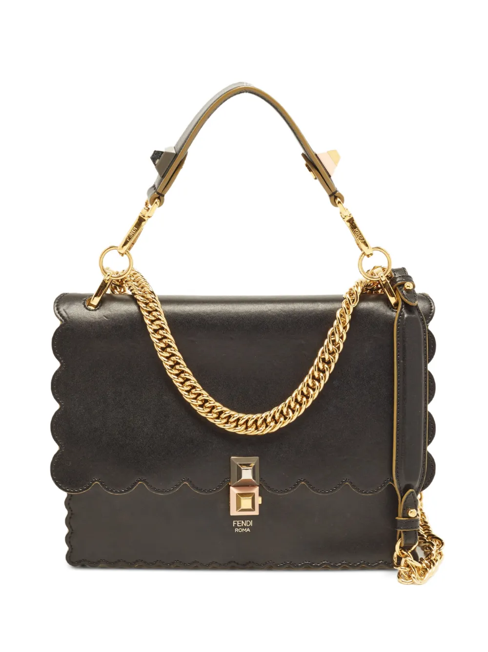 Fendi Pre-Owned Borsa a spalla Kan I media anni 2017 - Nero