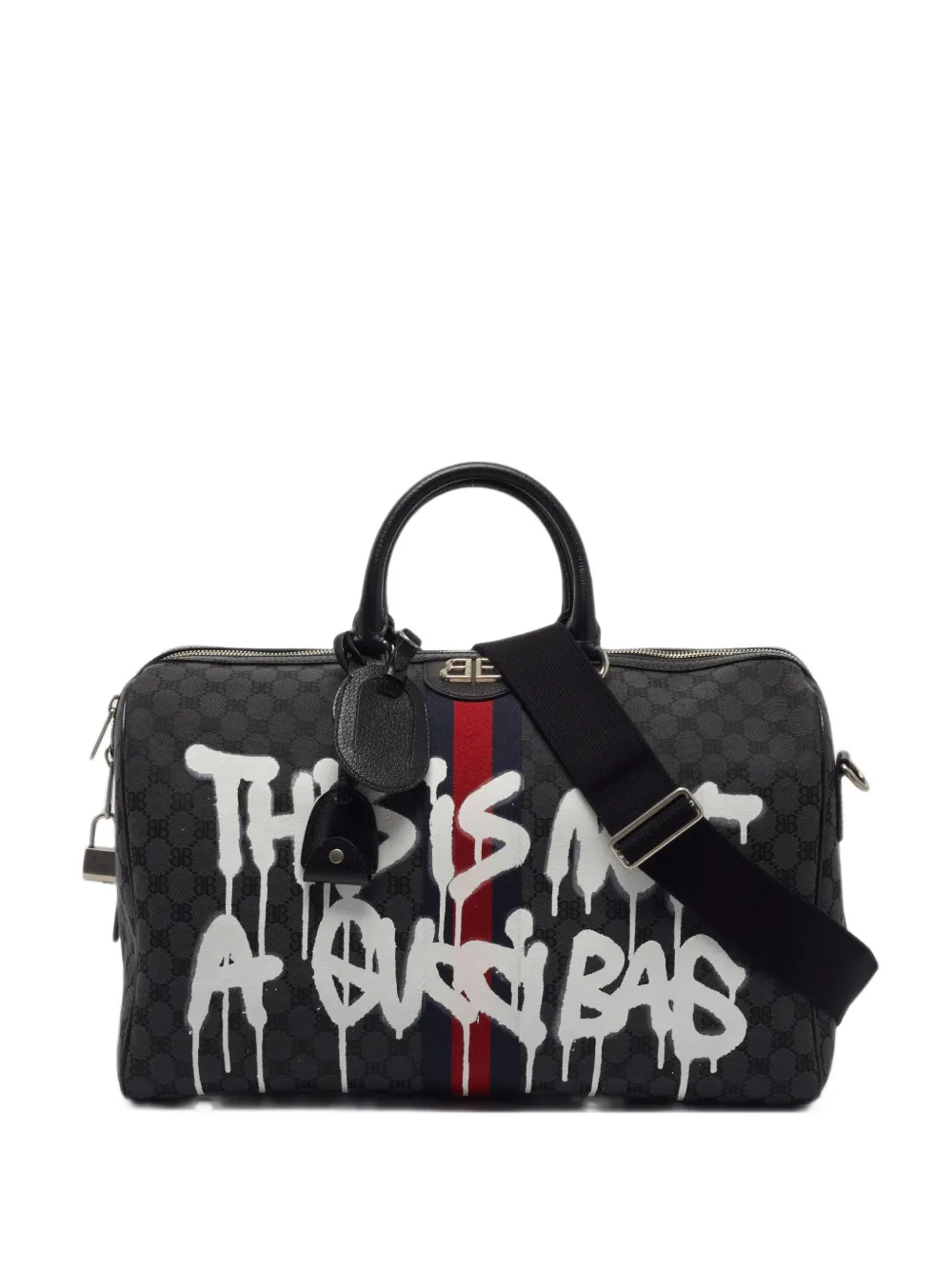 Balenciaga Pre-Owned x Gucci medium The Hacker Project graffiti holdalls bag - Grigio