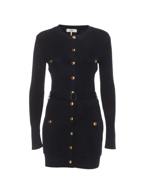 Chloé Pre-Owned rib-knit belted mini dress