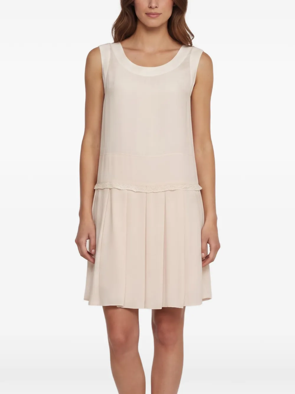Miu Miu Pre-Owned 2014 sleeveless pleated mini dress - Rosa