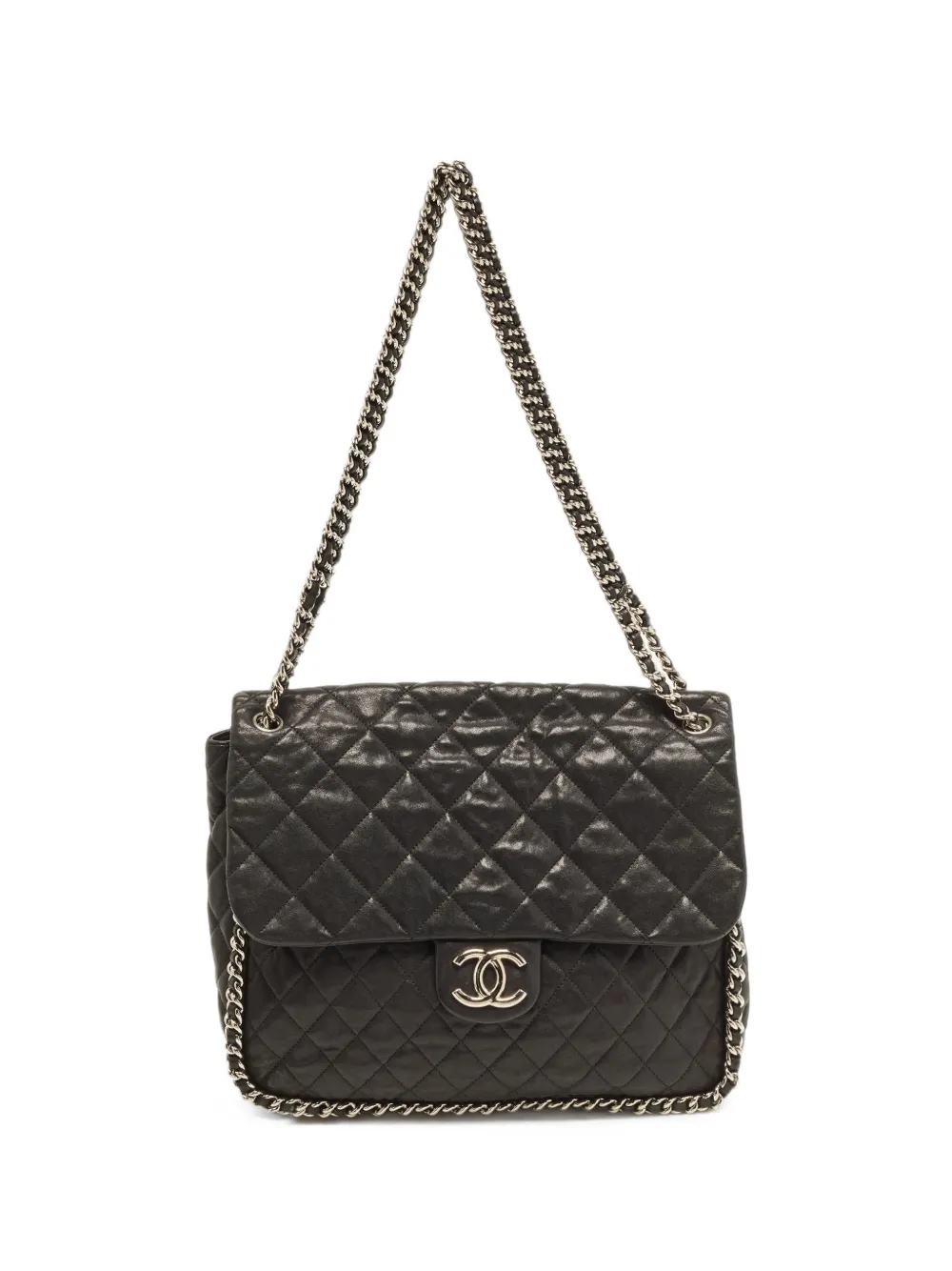 CHANEL Pre-Owned Borsa a spalla Chain Around maxi trapuntata 2015-2016 - Nero