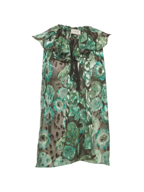 Lanvin Pre-Owned floral-print chiffon blouse